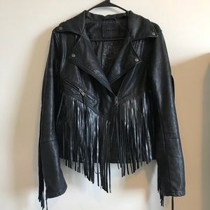 Fringe Vegan Leather Jacket